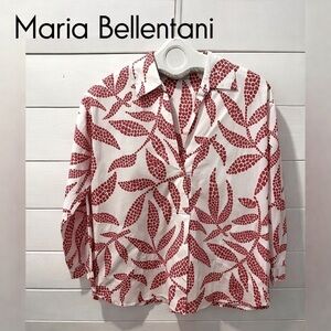 MARIA BELLENTANI  – White Blouse and res Size M/L (estimated)